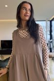 Bobby Mesh Layering Top Dopamine Dot Vanilla Mocha -